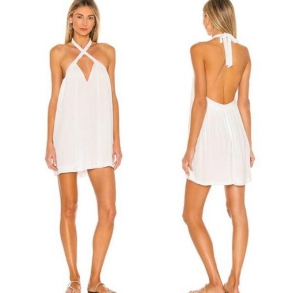 superdown Dresses & Skirts - Superdown white Trina shift halter mini dress